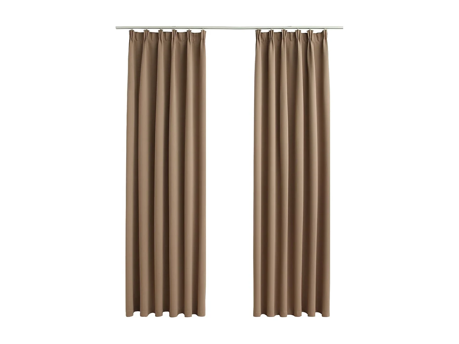 Cortinas opacas con ganchos 2 piezas gris topo 140x225 cm ES499533