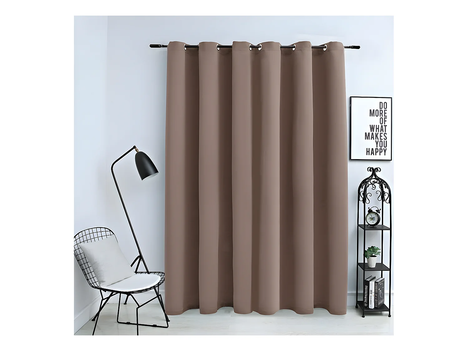 Rideau occultant avec anneaux en métal Taupe 290x245 cm QBH47358