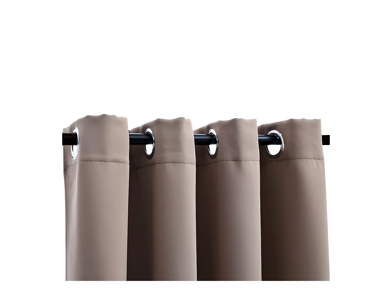 Rideau occultant avec anneaux en métal Taupe 290x245 cm QBH47358