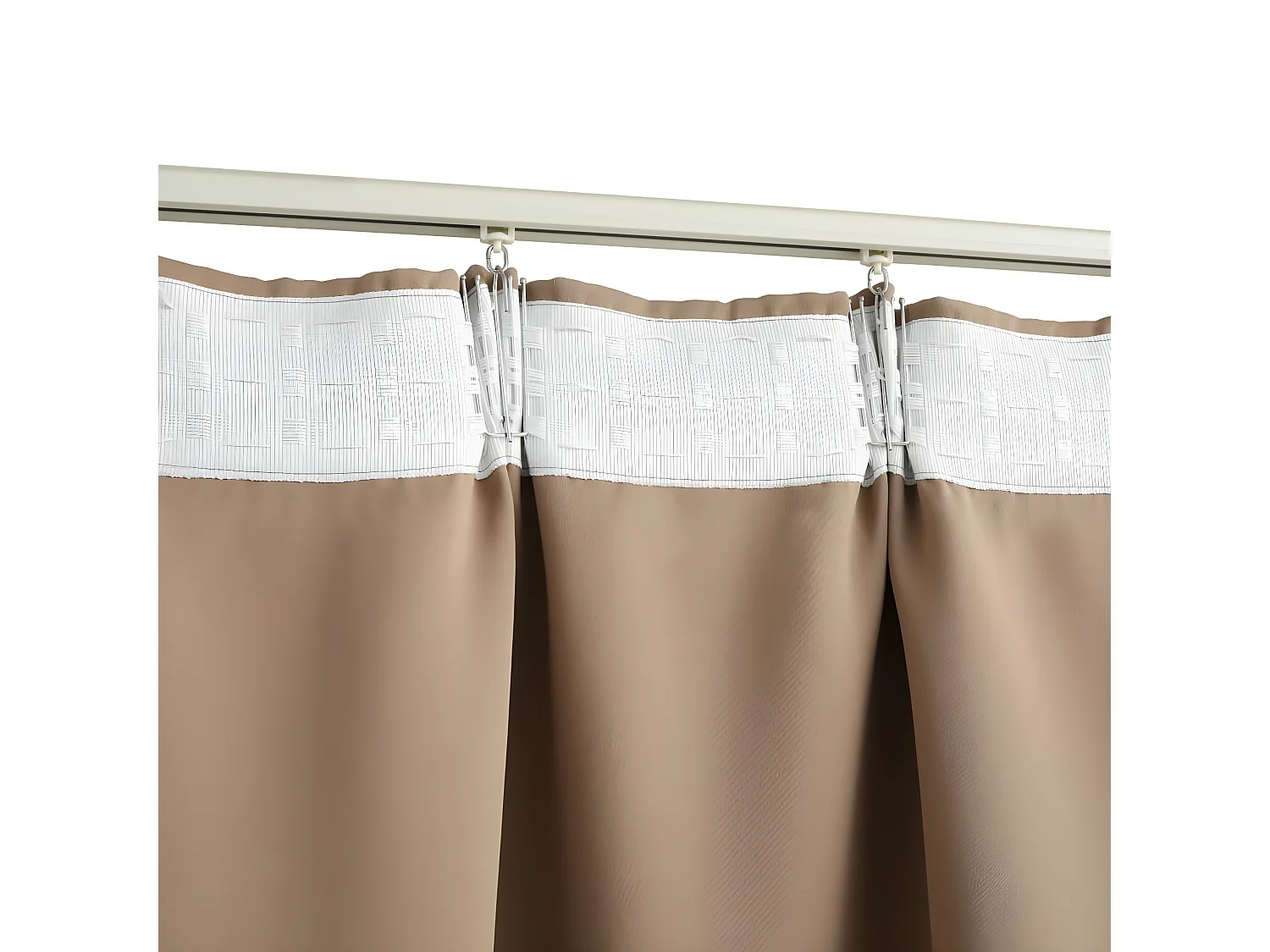 Cortinas opacas con ganchos 2 piezas gris topo 140x245 cm ES657895