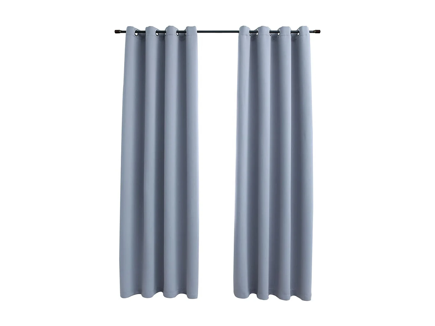 Cortinas opacas con anillas de metal 2 piezas gris 140x245 cm ES440229