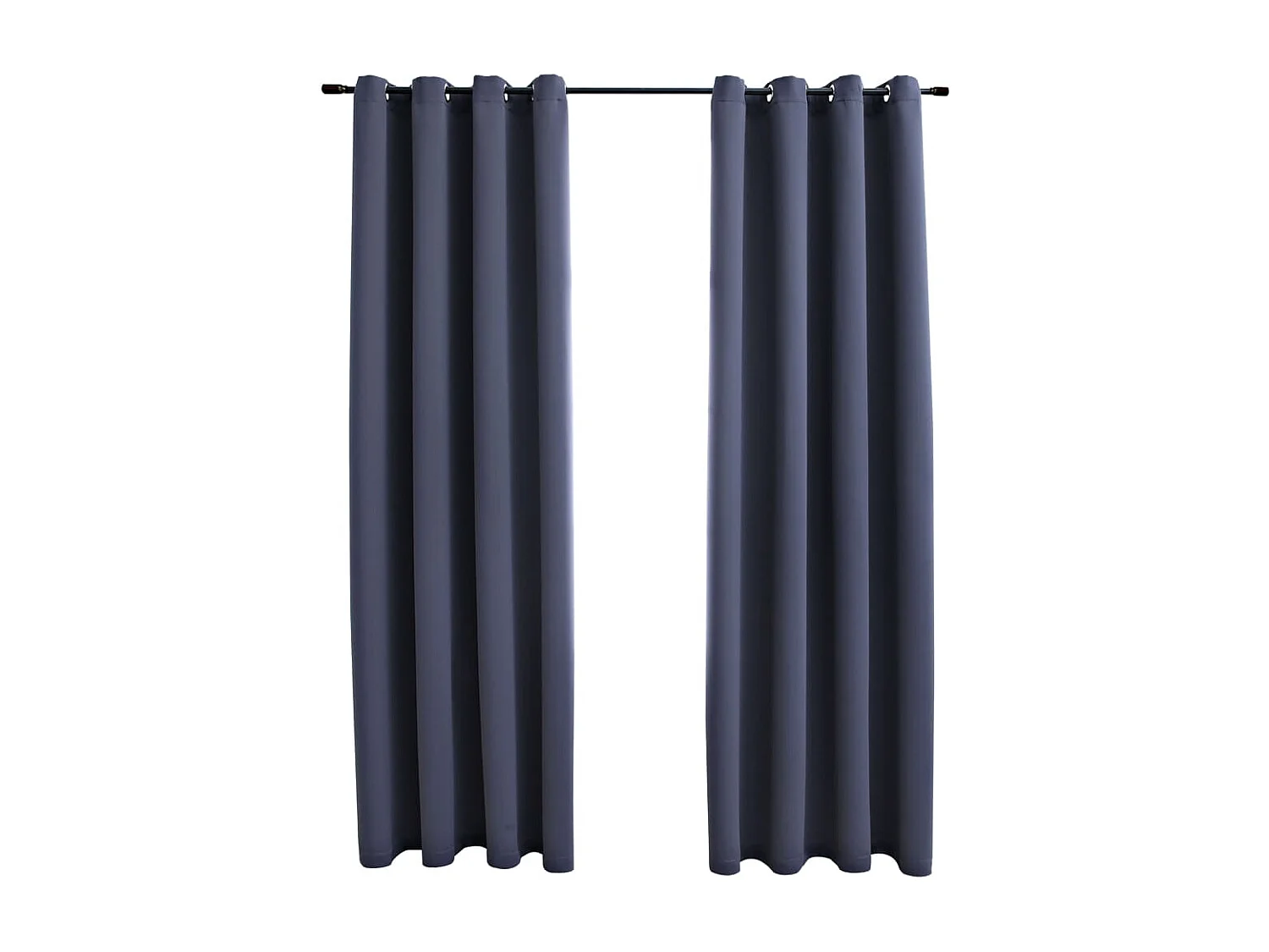 Cortinas blackout c/ argolas em metal 2 pcs 140x175cm antracite PT495345