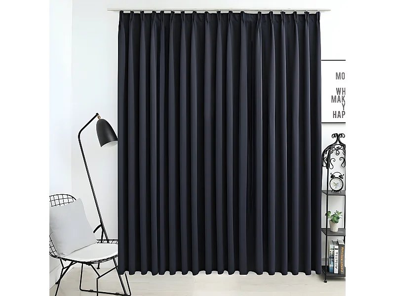 Rideau occultant avec crochets Noir 290x245 cm QBH72184