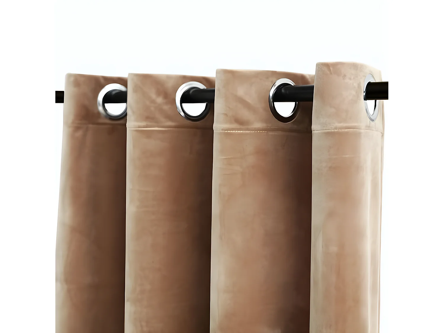 Rideaux occultants avec anneaux 2 pcs Velours Beige 140x225 cm QBH91276