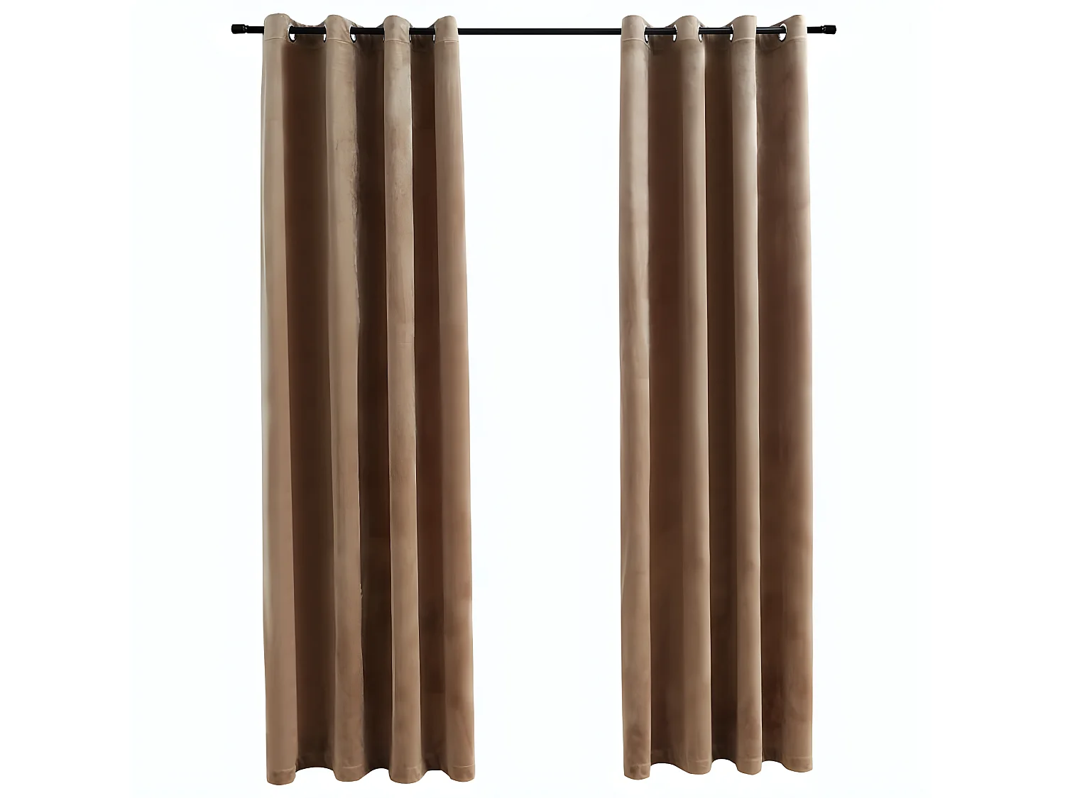 Rideaux occultants avec anneaux 2 pcs Velours Beige 140x225 cm QBH91276