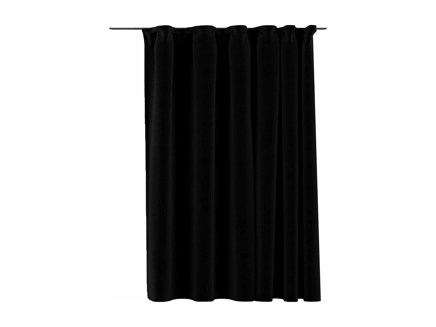 Cortina opaca con ganchos look de lino negro 290x245 cm ES733960