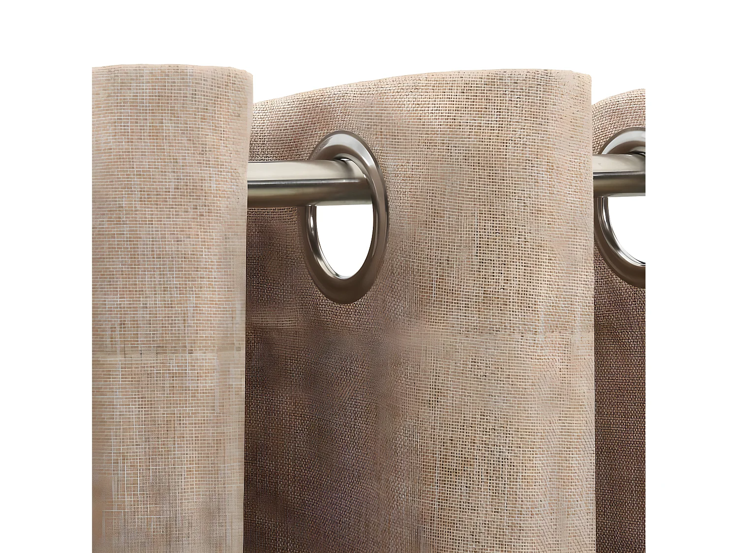 Cortina opaca con ojales look de lino beige 290x245 cm ES107207