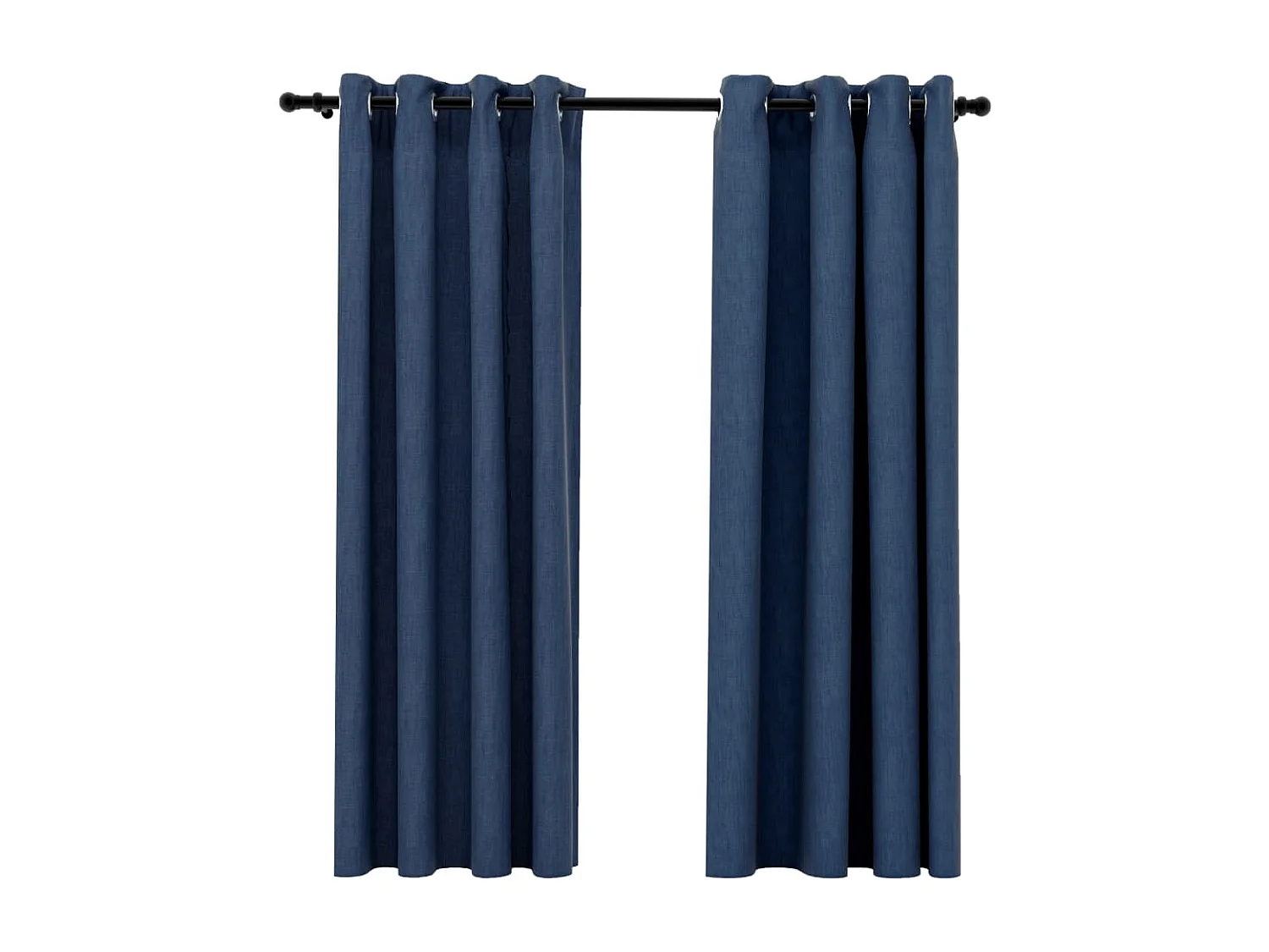 Rideaux occultants Aspect lin avec œillets 2 pcs Bleu 140x175cm QBH85491
