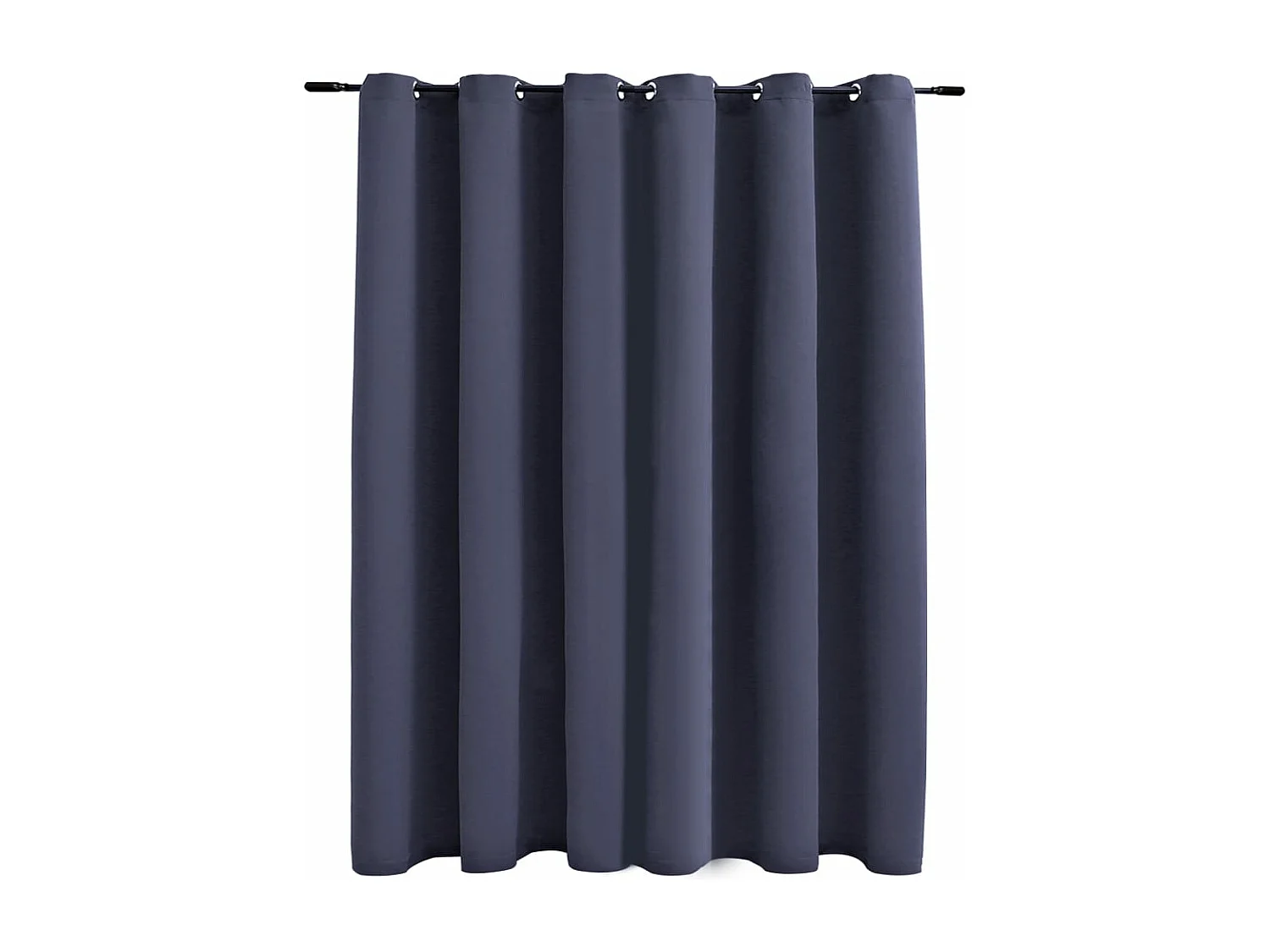 Rideau occultant et anneaux en métal Anthracite 290x245 cm QBH86488