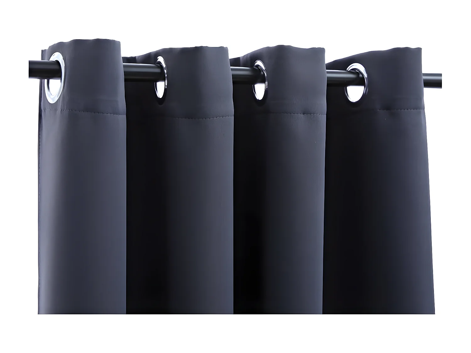 Rideau occultant et anneaux en métal Anthracite 290x245 cm QBH86488