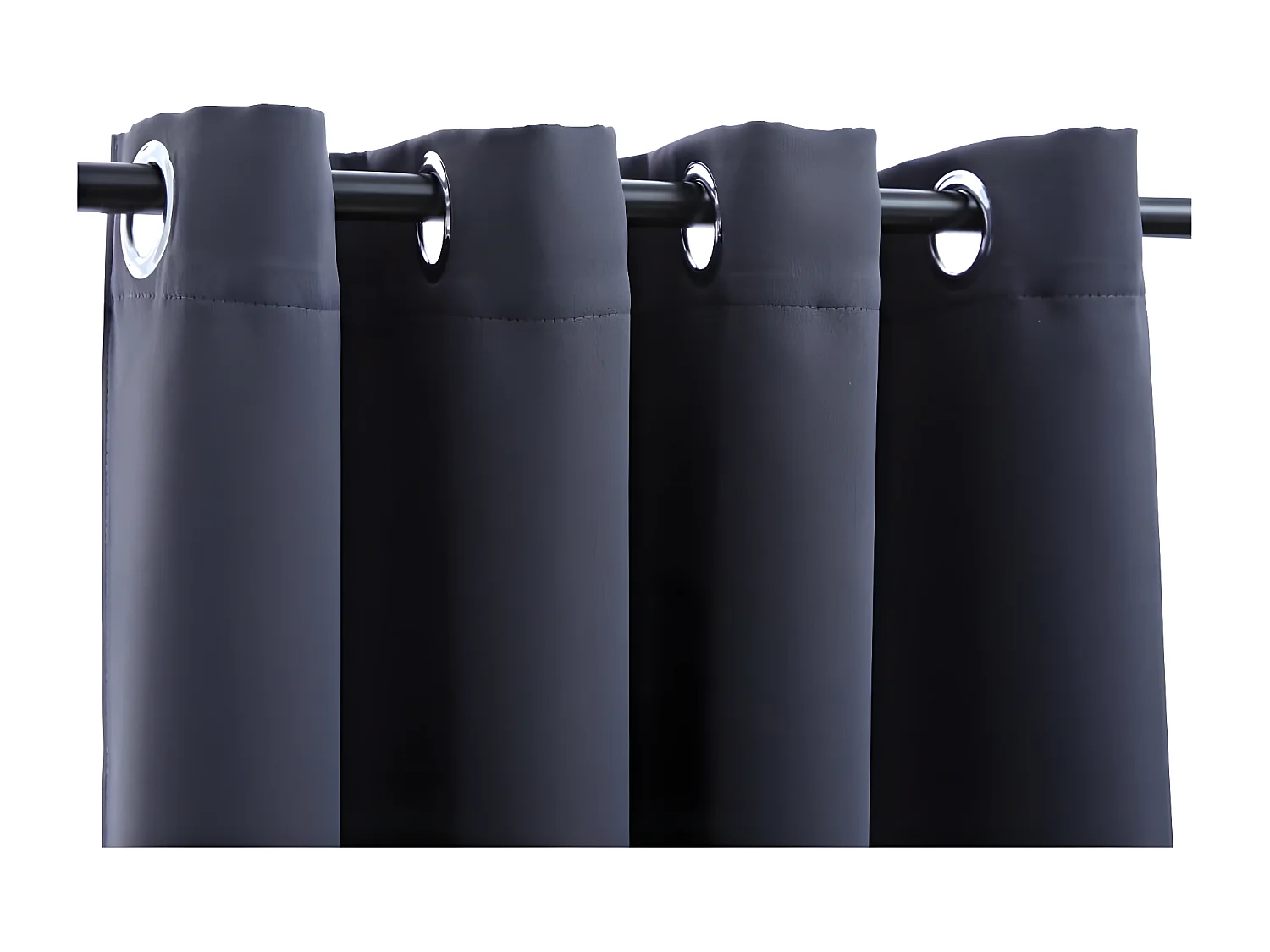 Rideau occultant et anneaux en métal Anthracite 290x245 cm QBH86488