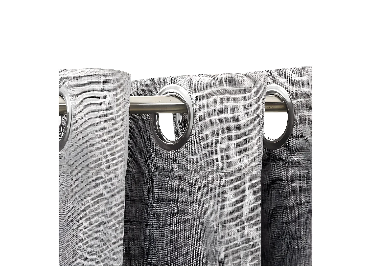 Cortinas opacas aspeto linho c/ ilhós 2 pcs 140x175 cm cinzento PT838336