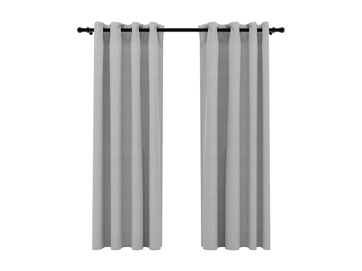 Rideaux occultants Aspect lin avec œillets 2 pcs Gris 140x175cm QBH53681
