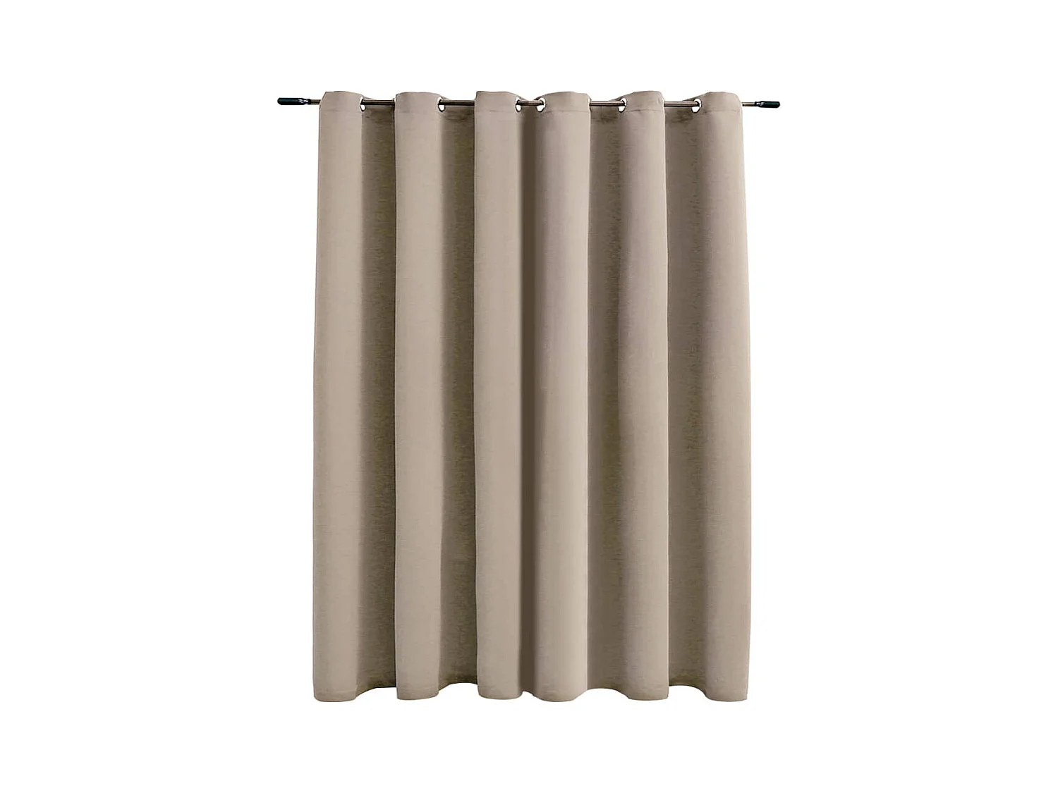 Cortina opaca con anillas de metal beige 290x245 cm ES555389