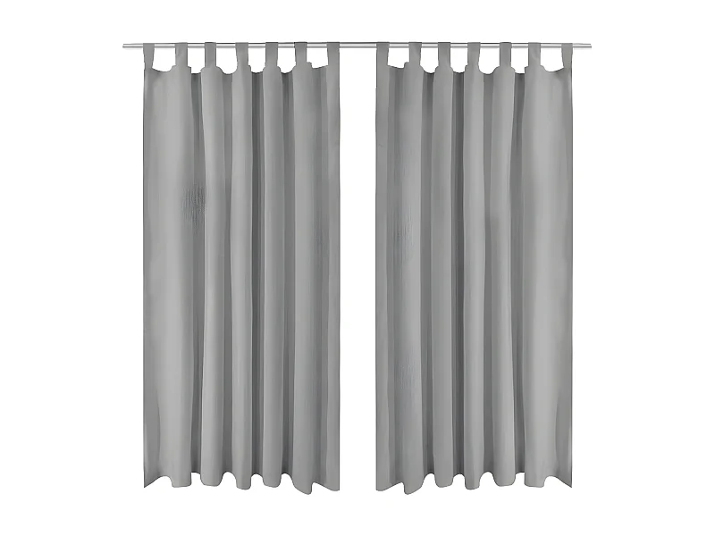 Rideau occultant avec boucles 2 pcs 140 x 225 cm Gris QBH64945