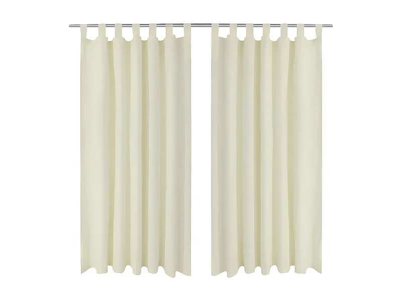 2 pcs Rideau à Passant Micro Satin Crème 140 x 245 cm QBH49441