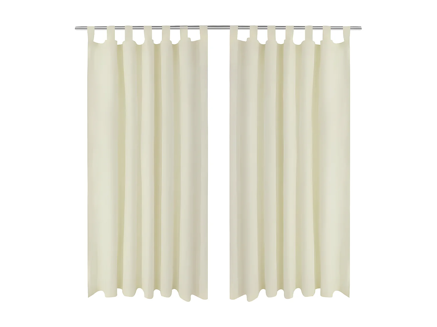 2 pcs Rideau à Passant Micro Satin Crème 140 x 245 cm QBH49441