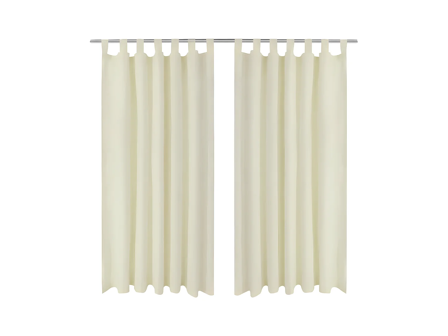 2 pcs Rideau à Passant Micro Satin Crème 140 x 245 cm QBH49441
