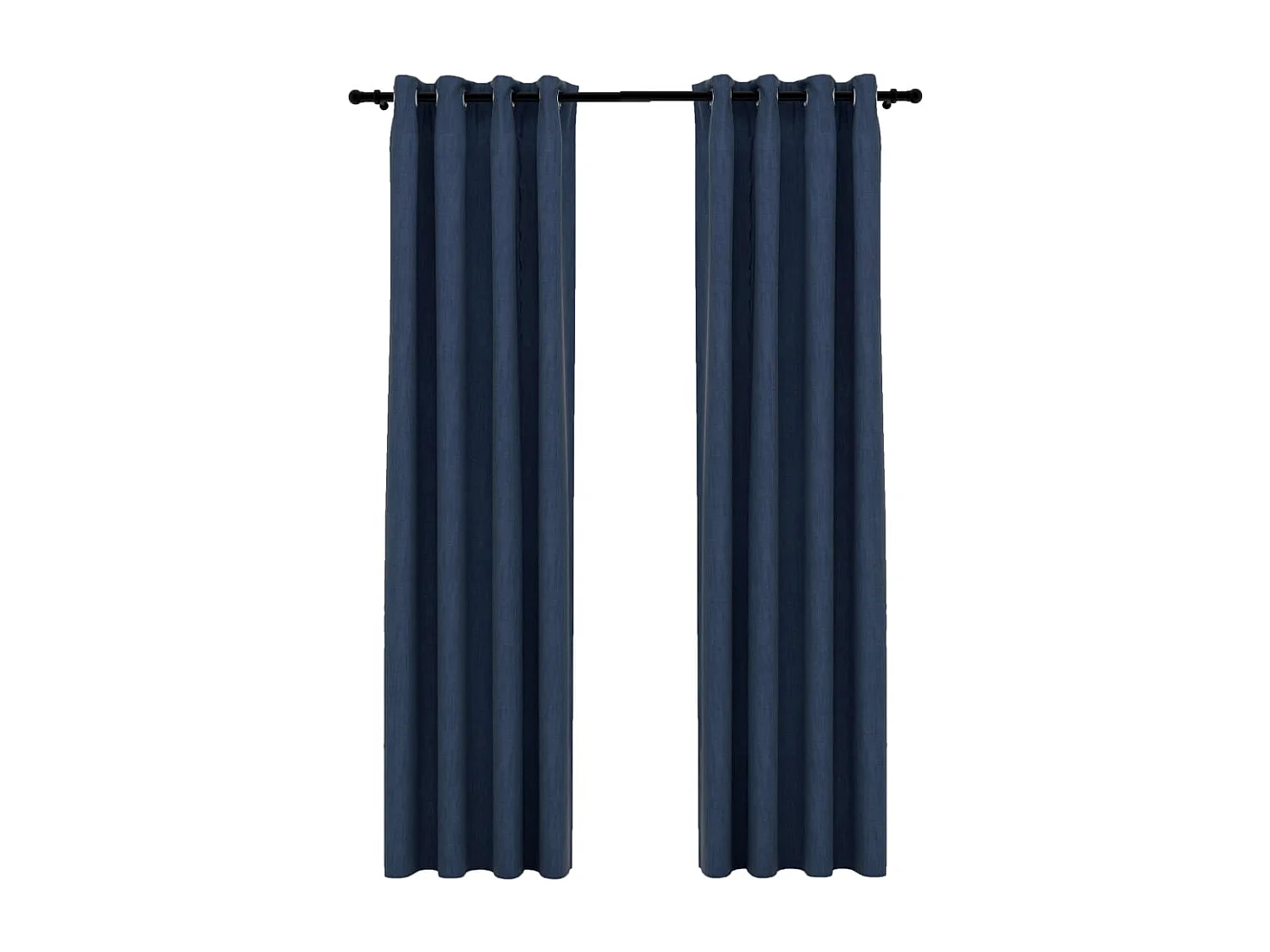 Rideaux occultants Aspect lin avec œillets 2 pcs Bleu 140x225cm QBH31545