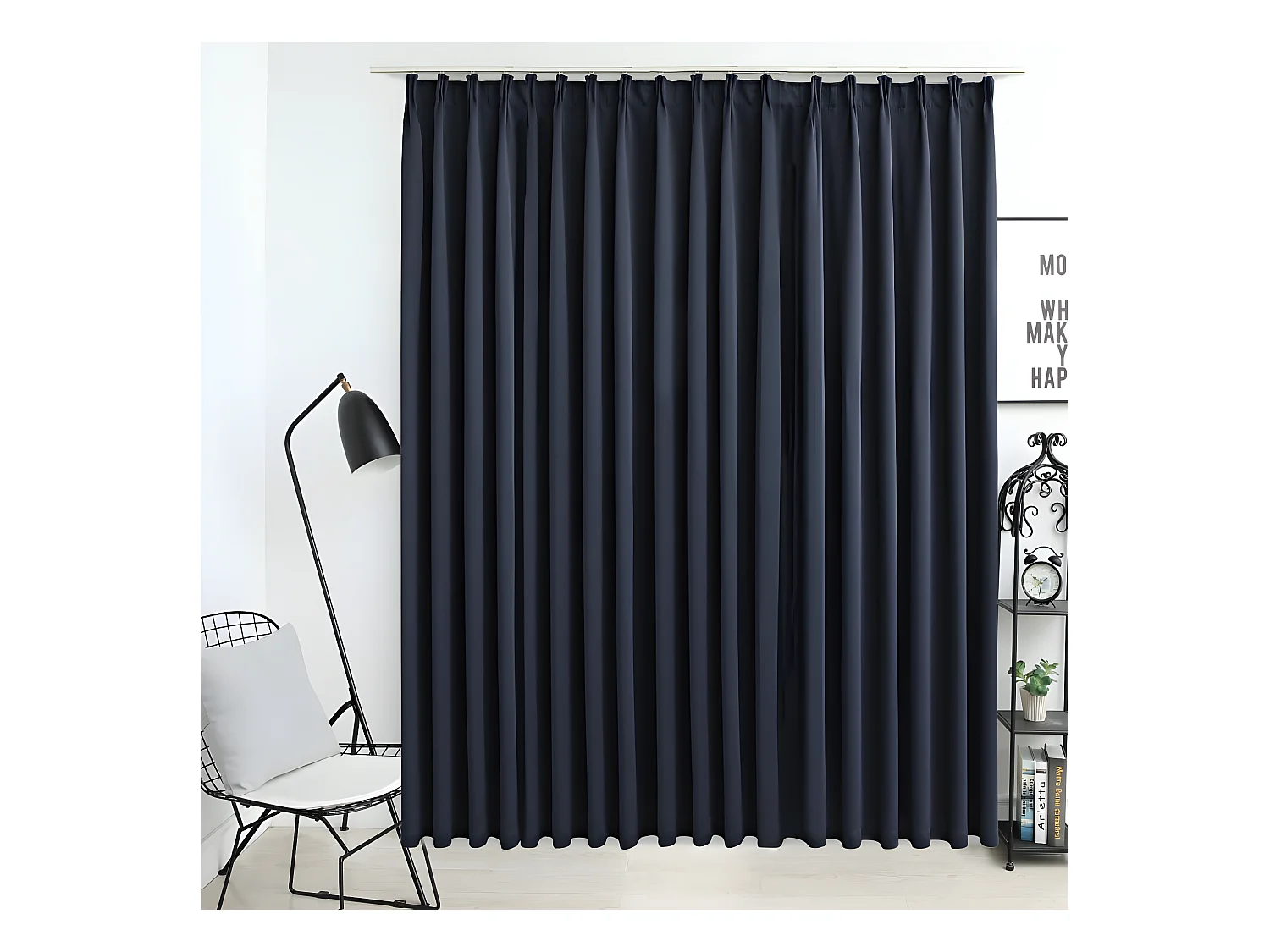 Gordijn verduisterend met haken 290x245 cm antraciet NL619088