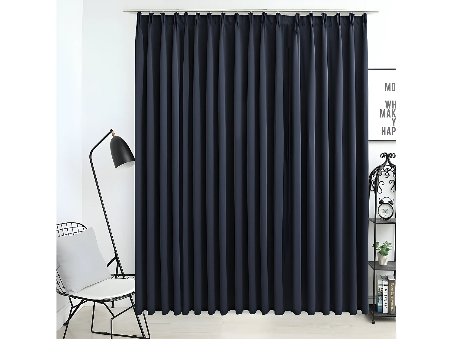 Cortina opaca con ganchos gris antracita 290x245 cm ES202792