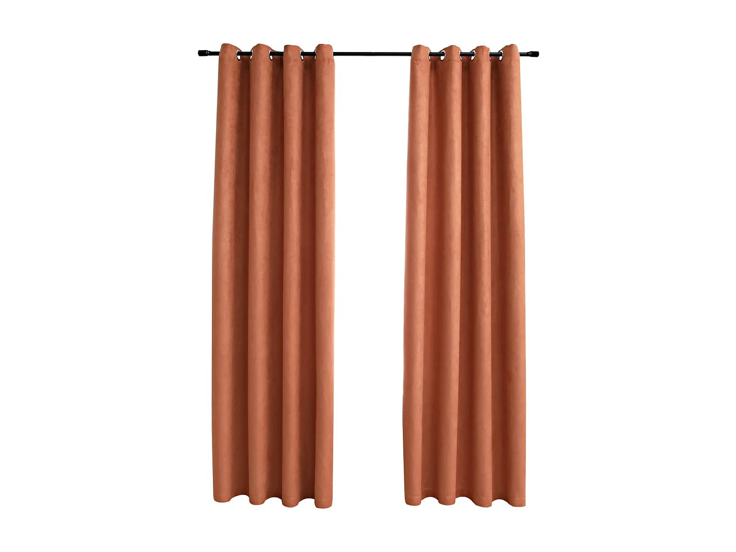 Cortinas blackout c/ argolas em metal 2 pcs 140x225 cm ferrugem PT667828