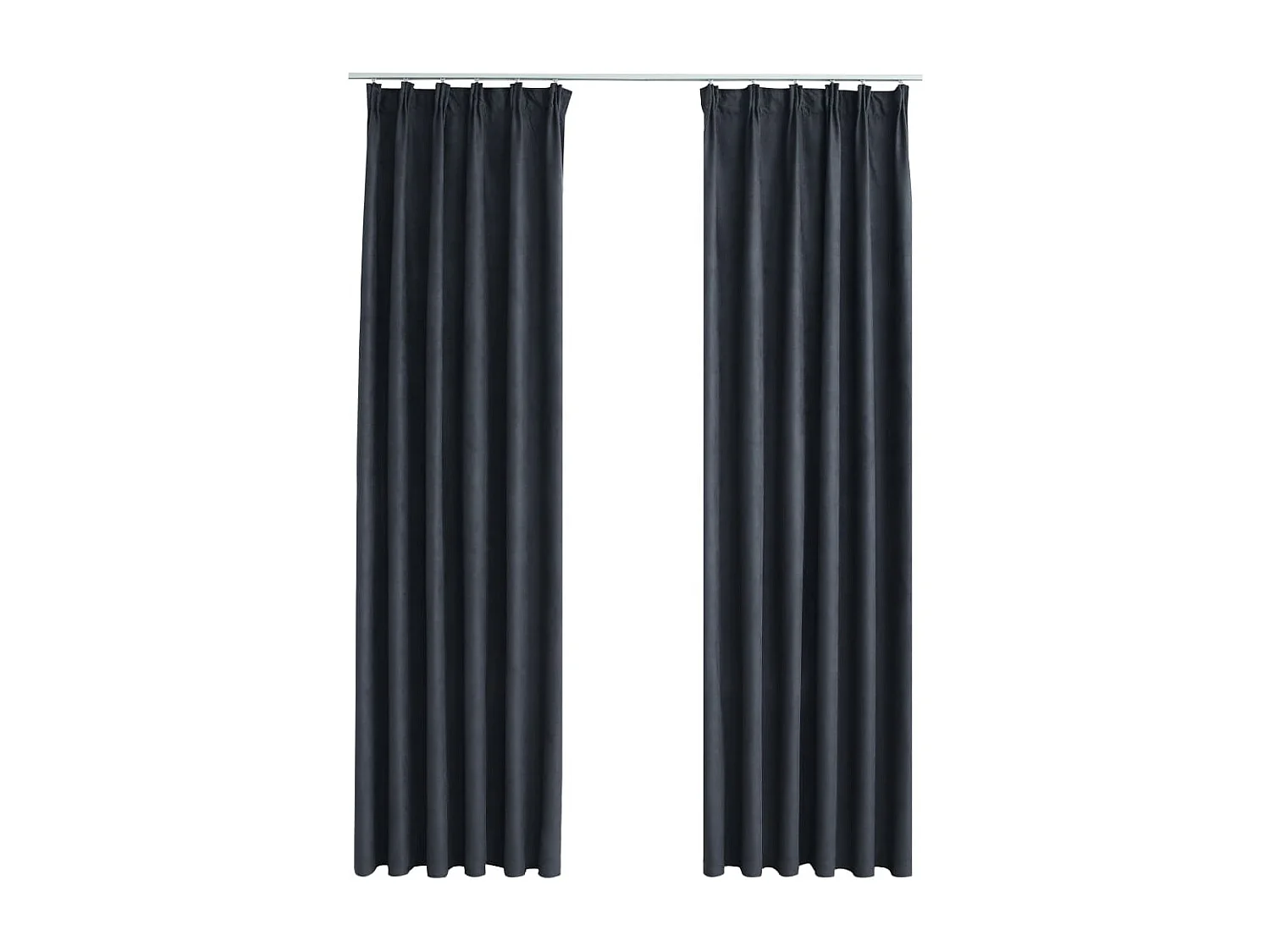 Rideaux occultants avec crochets 2 pcs Anthracite 140x225 cm QBH43168