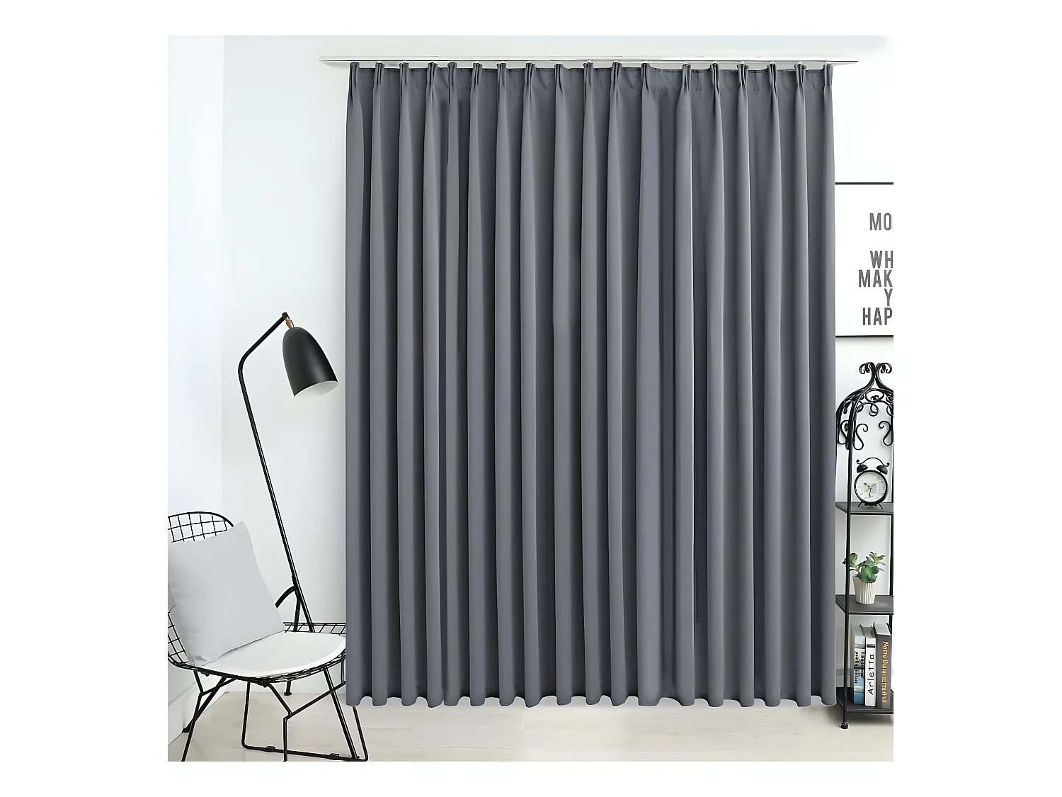 Rideau occultant avec crochets Gris 290x245 cm QBH26831