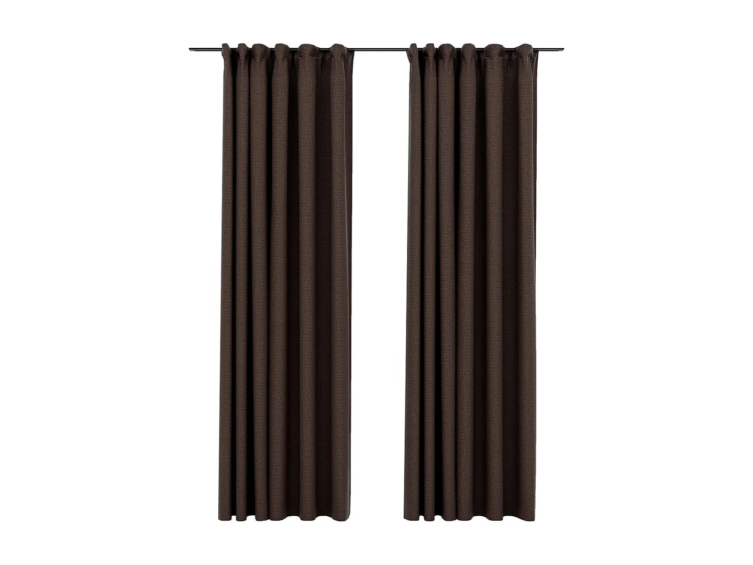 Cortinas opacas ganchos look de lino 2 pzs gris taupe140x245cm ES981047