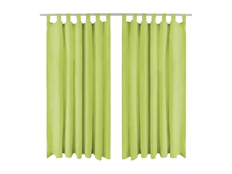 Cortinas de cetim com presilhas 2 pcs 140x175 cm verde PT600135