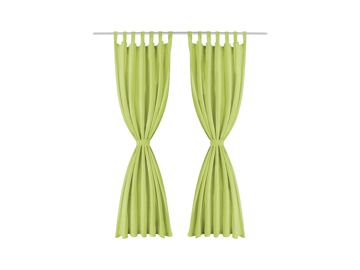 Cortinas de micro-raso con bucles 2 unidades 140x175cm verde ES376622