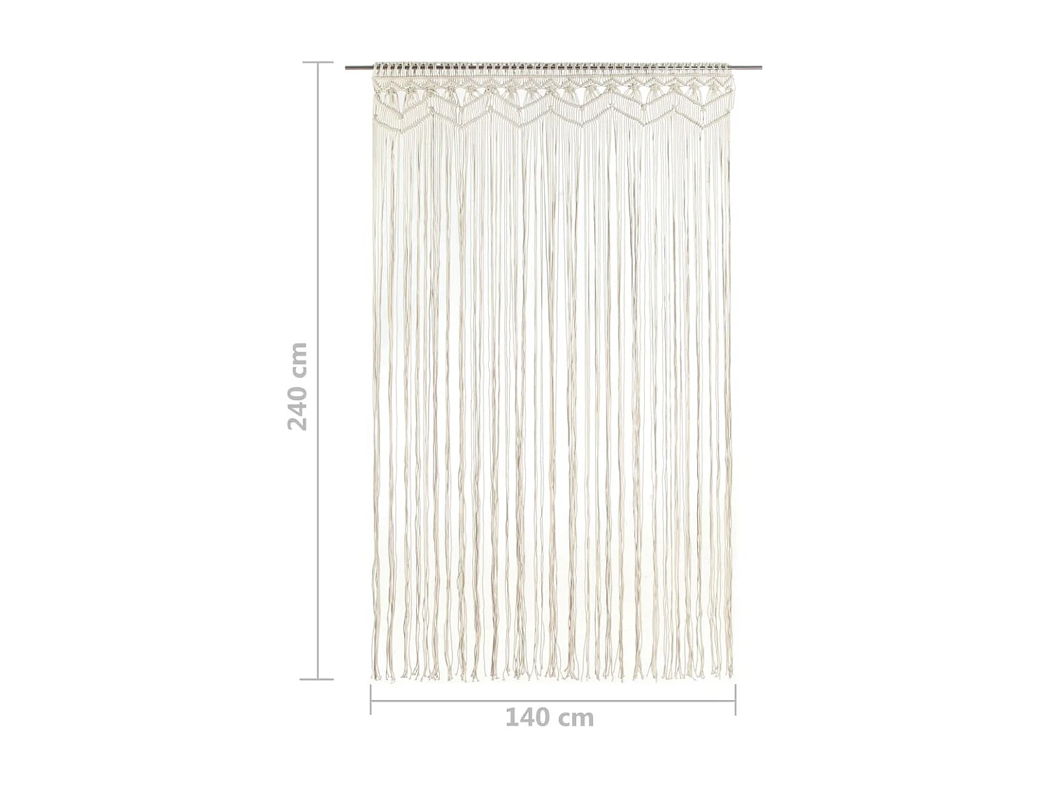 Cortina em macramé 140x240 cm algodão PT172219