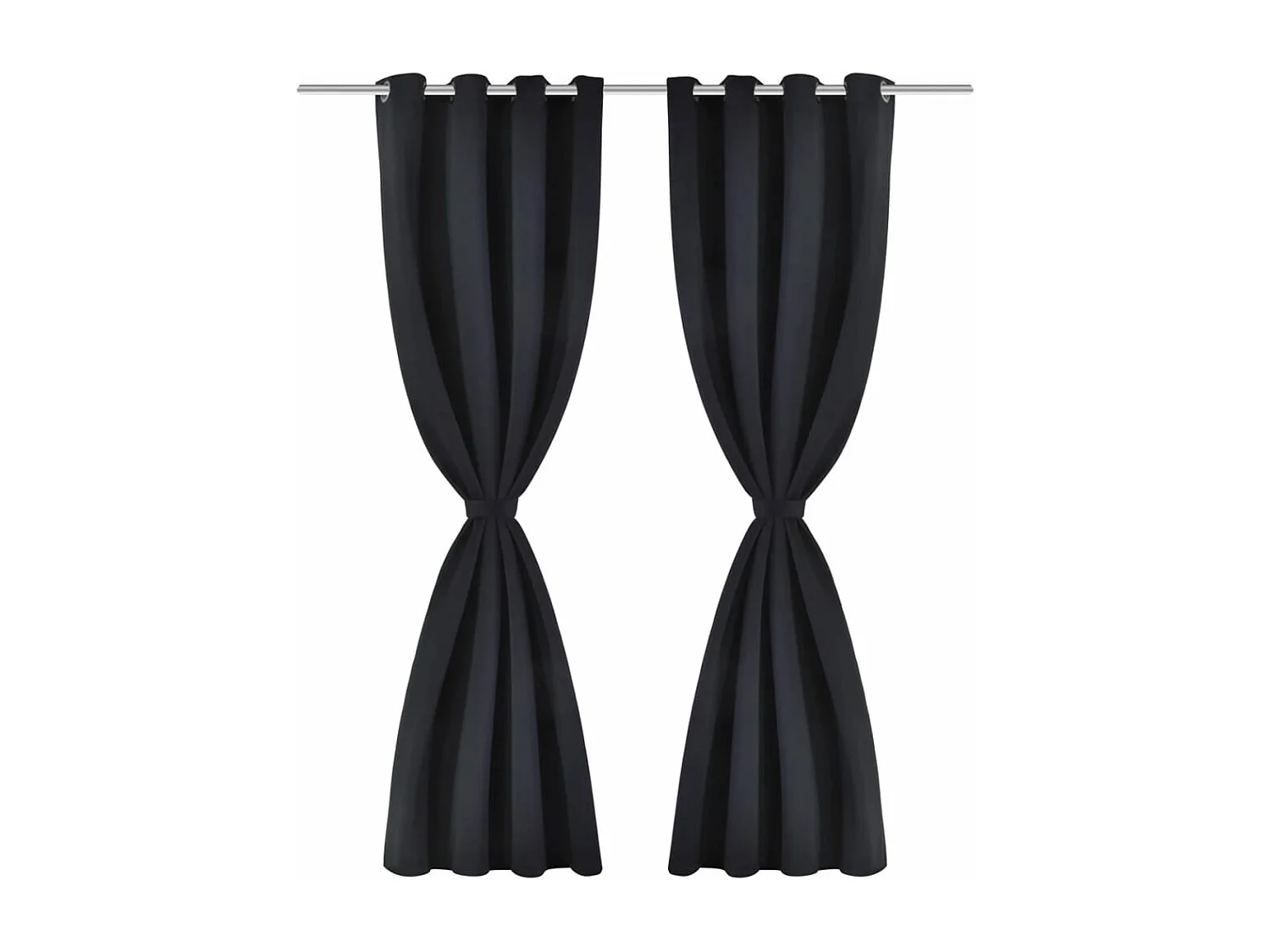 Cortinas blackout 2 pcs com ilhós de metal 135x175 cm preto PT565566