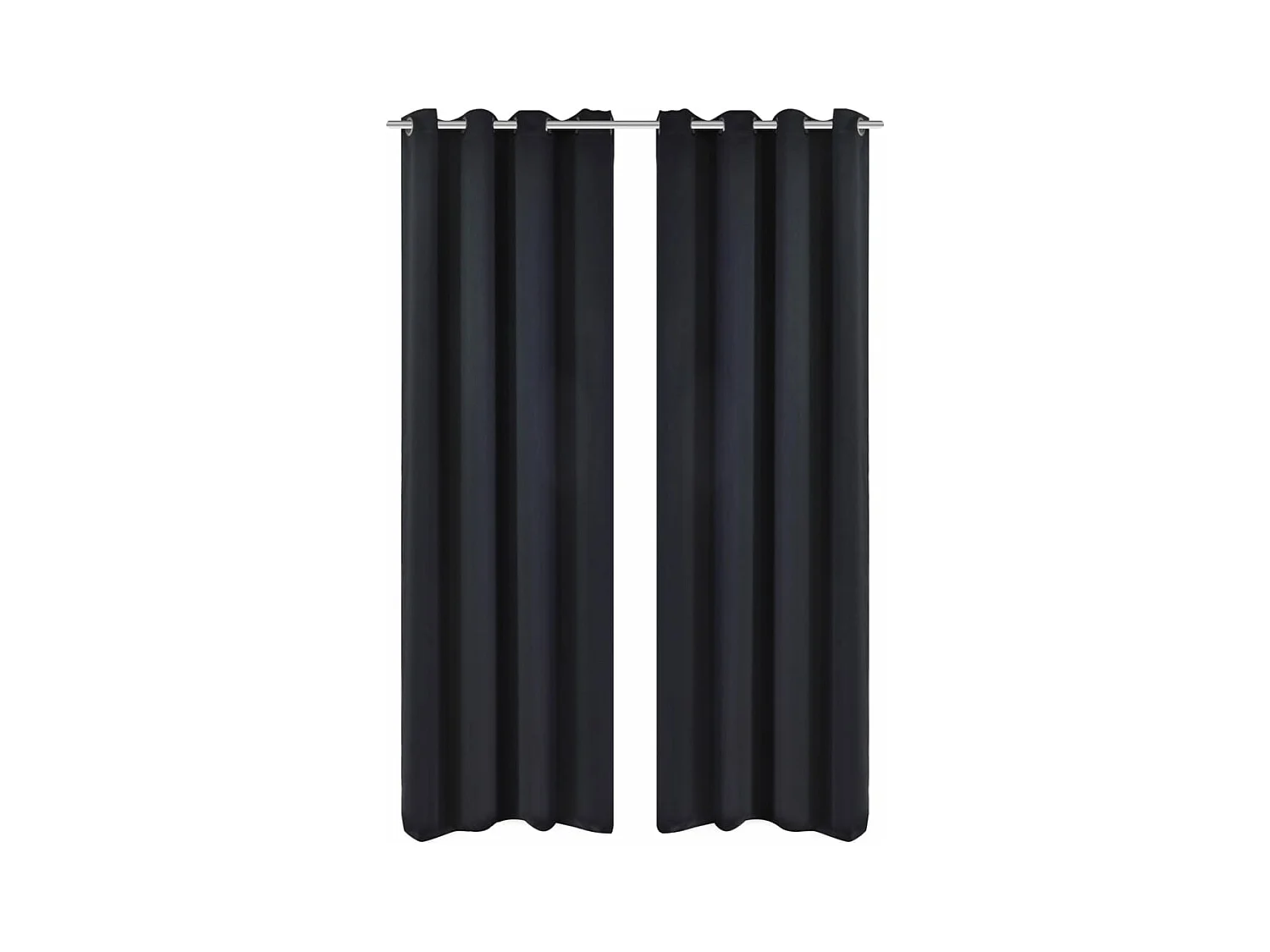 Rideau occultant 2 pcs avec œillets métalliques 135x175 cm Noir QBH66169