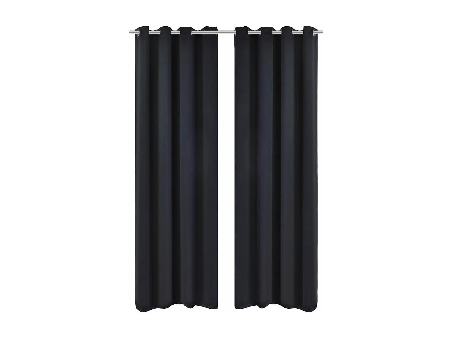 Rideau occultant 2 pcs avec œillets métalliques 135x175 cm Noir QBH66169