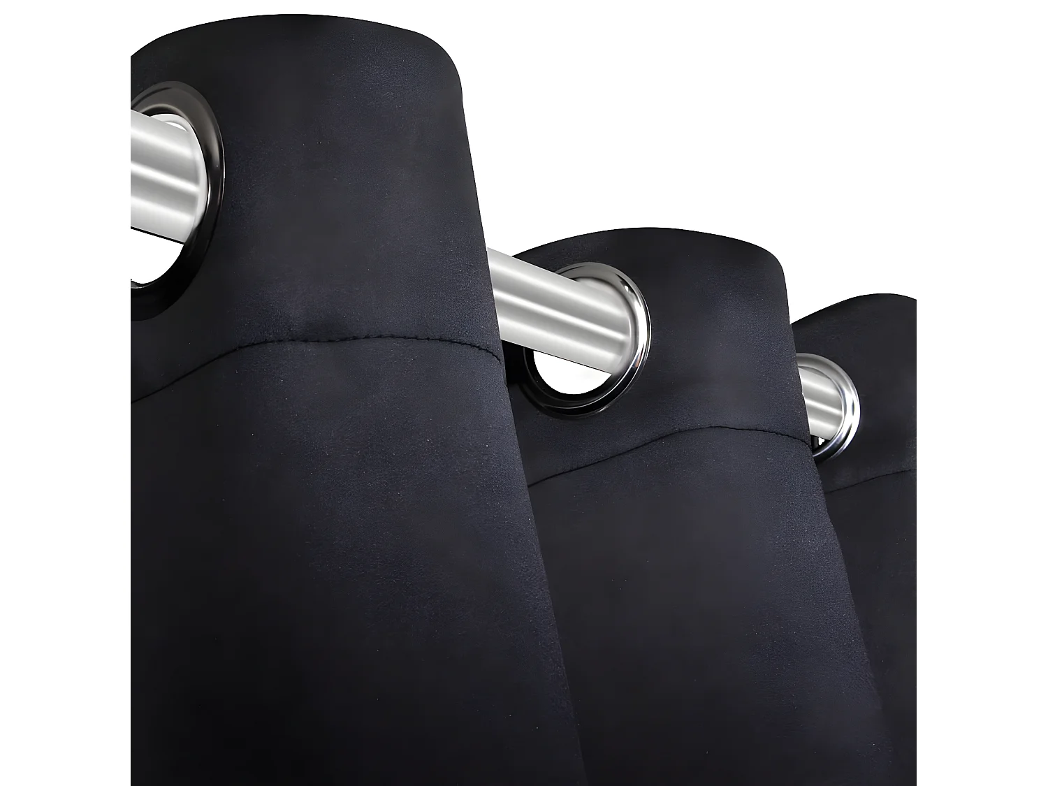 Rideau occultant 2 pcs avec œillets métalliques 135x175 cm Noir QBH66169
