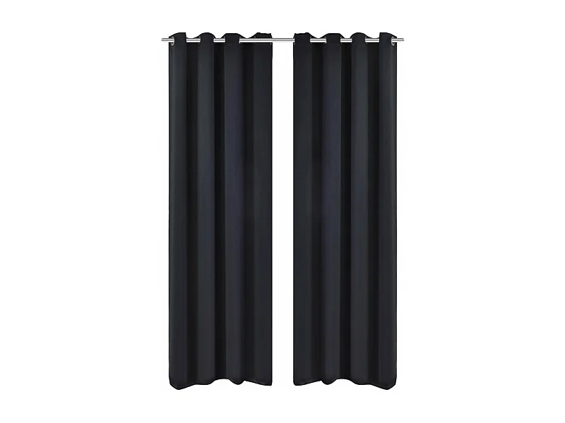 Rideau occultant 2 pcs avec œillets métalliques 135x175 cm Noir QBH66169