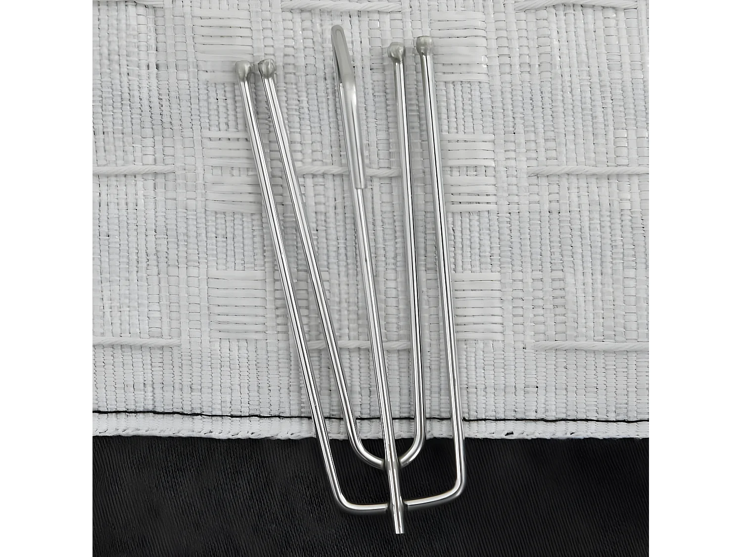 Rideaux occultants aspect lin crochet 2pcs Anthracite 140x175cm QBH60369