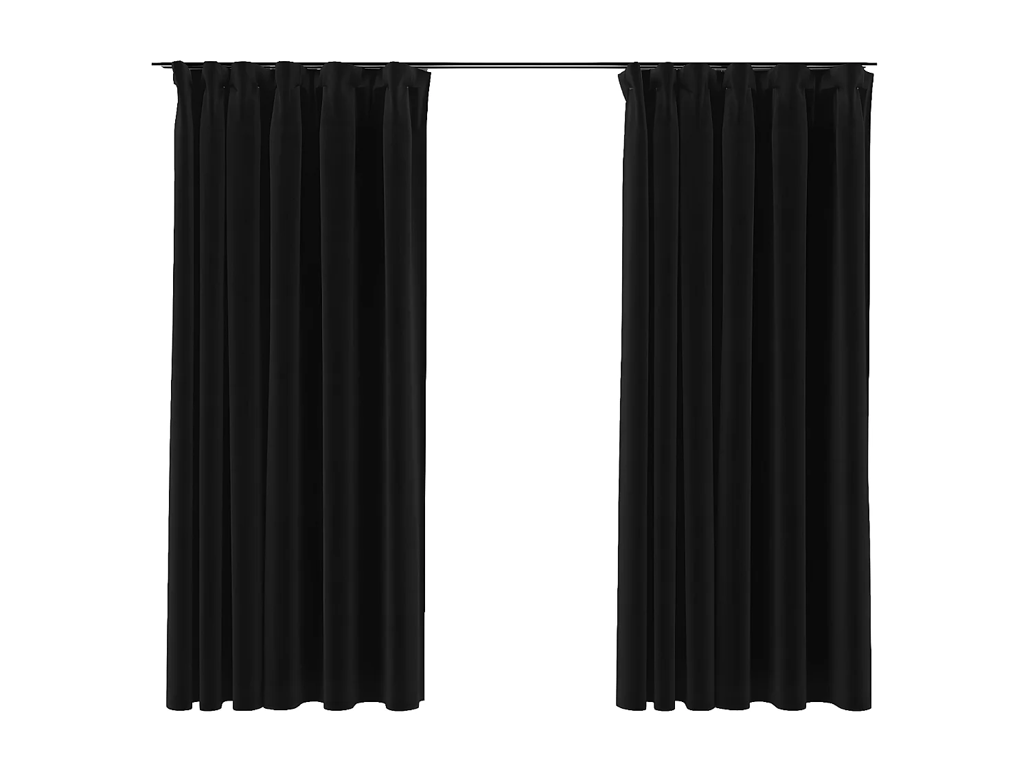 Cortinas opacas ganchos look de lino 2 pzas antracita 140x175cm ES199007