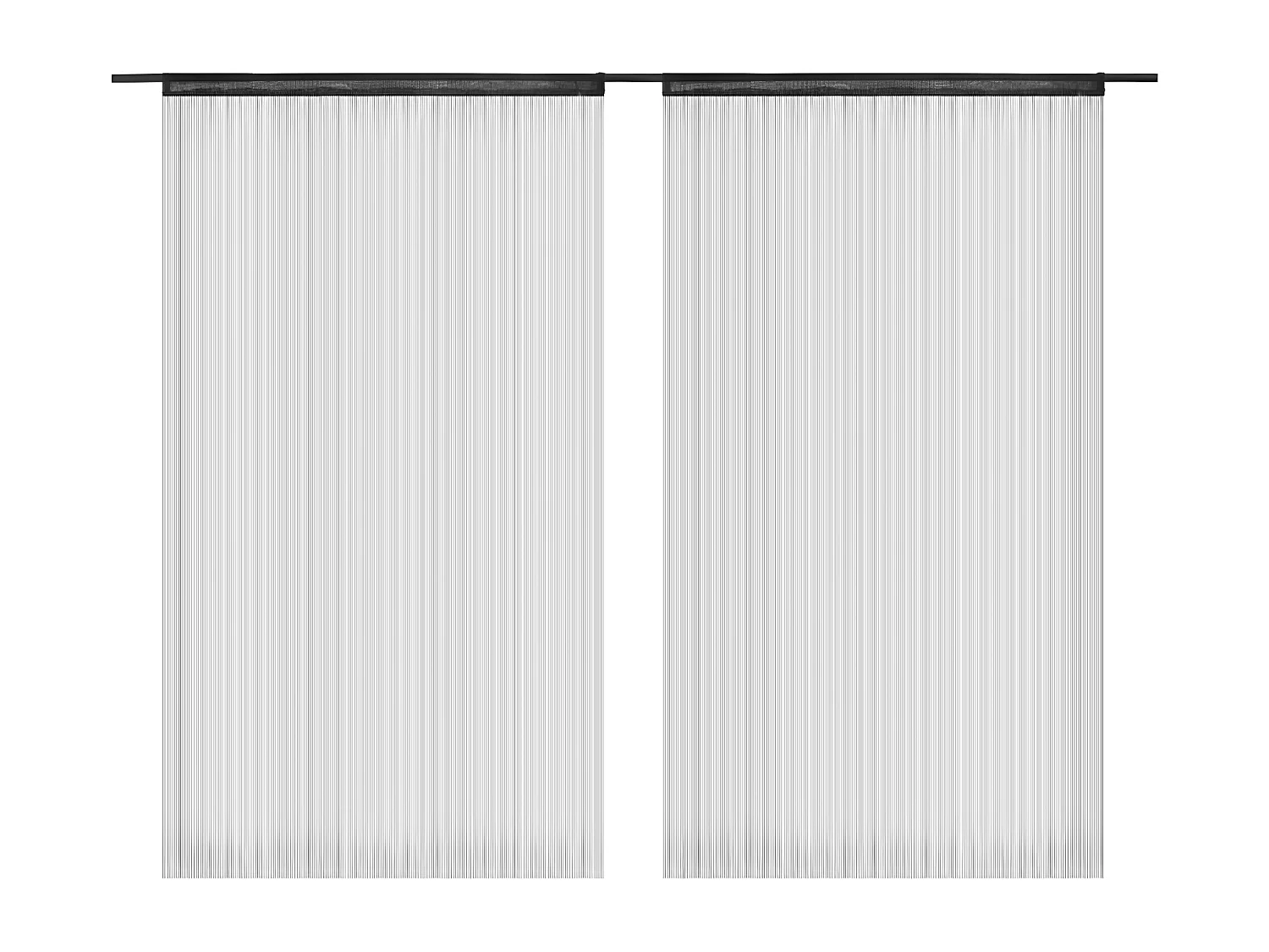 Rideau en fils 2 pcs 140 x 250 cm Noir QBH61915