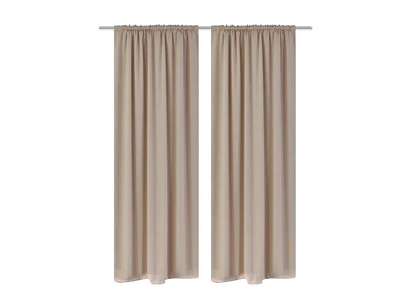 Rideaux occultants à fentes 2 pcs Crème 135 x 245 cm QBH28593