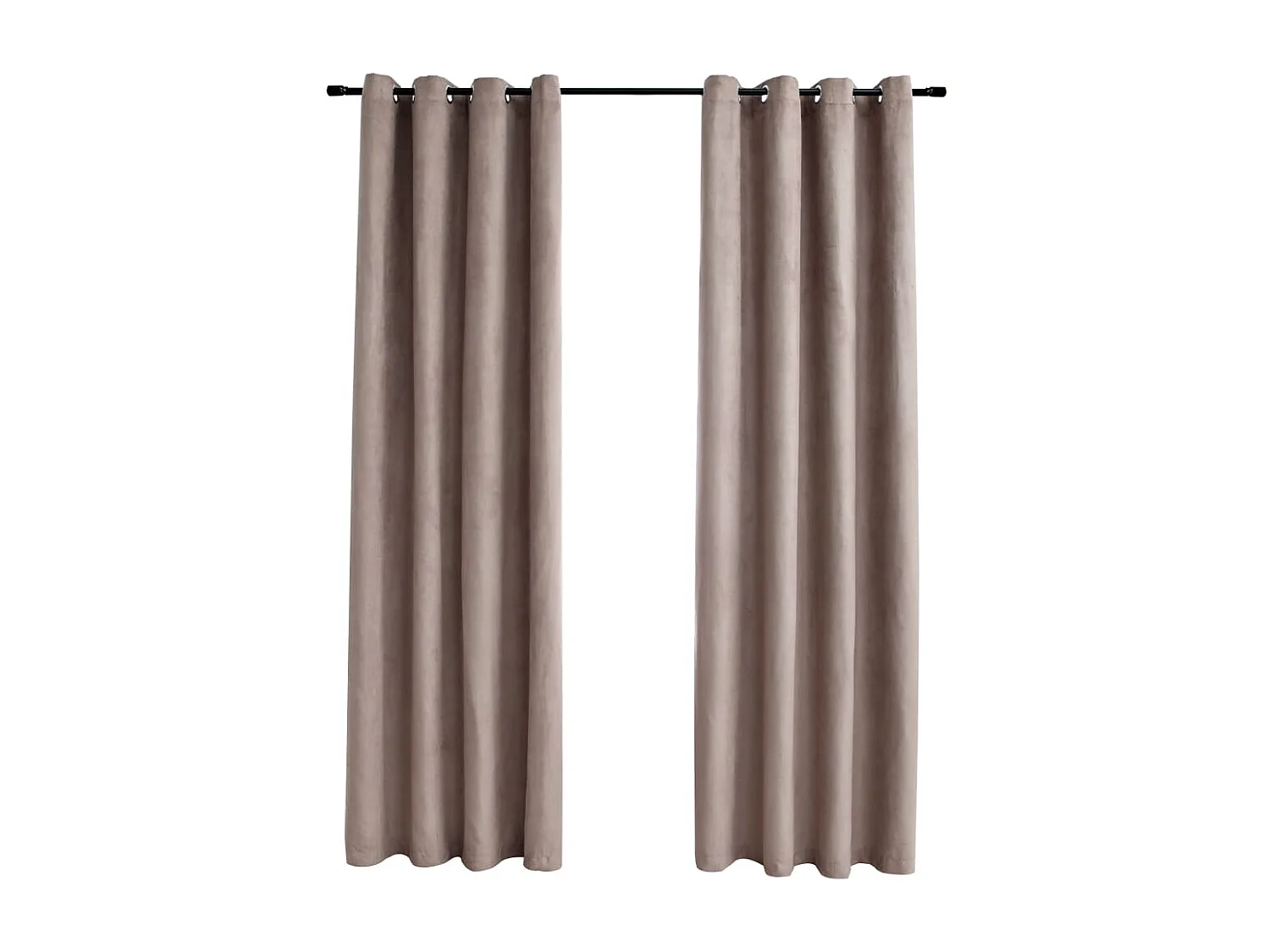 Gordijn verduisterend met metalen ringen 2 st 140x225 cm taupe NL320249