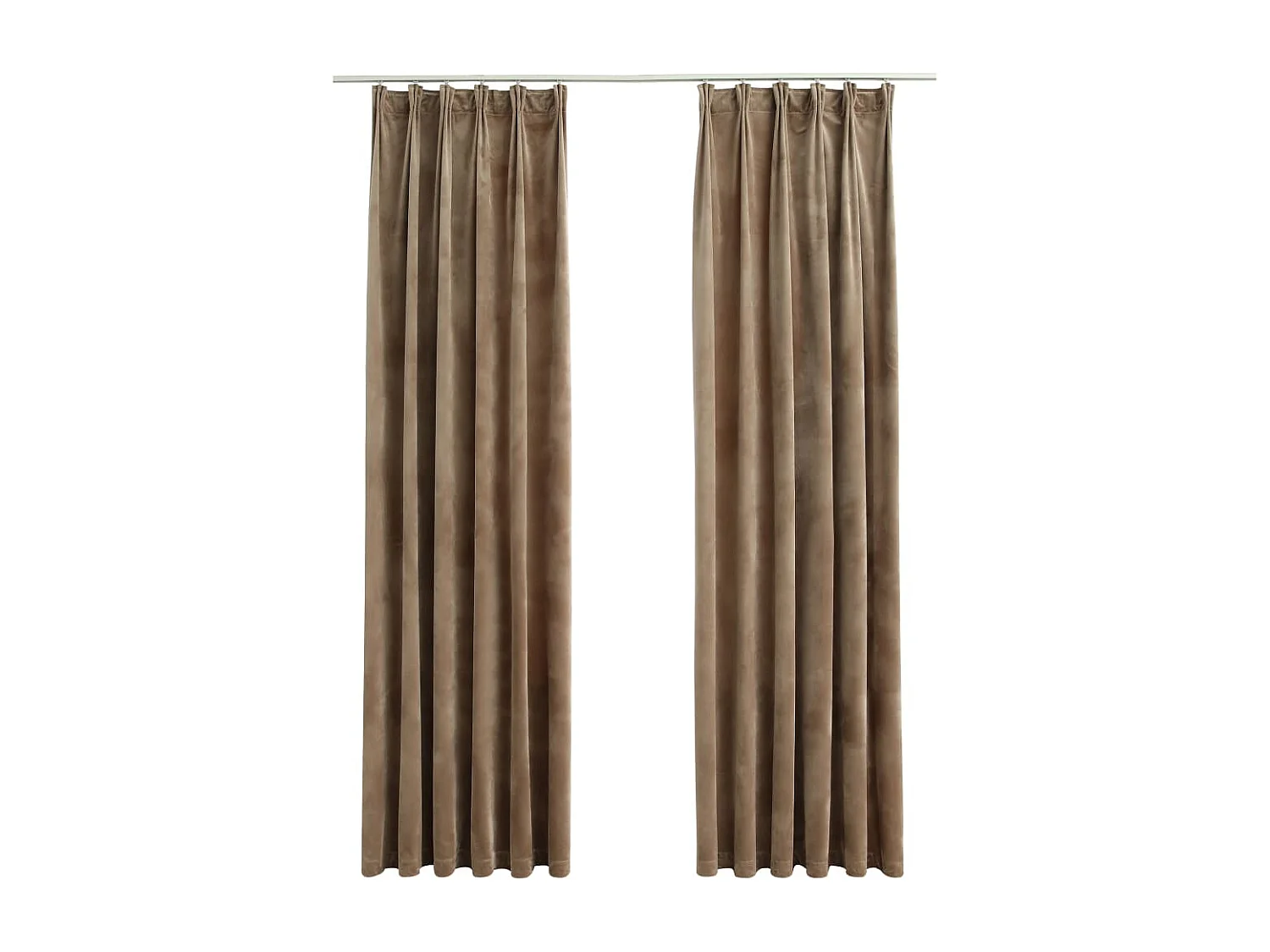 Rideaux occultants avec crochets 2 pcs Velours Beige 140x245 cm QBH66251