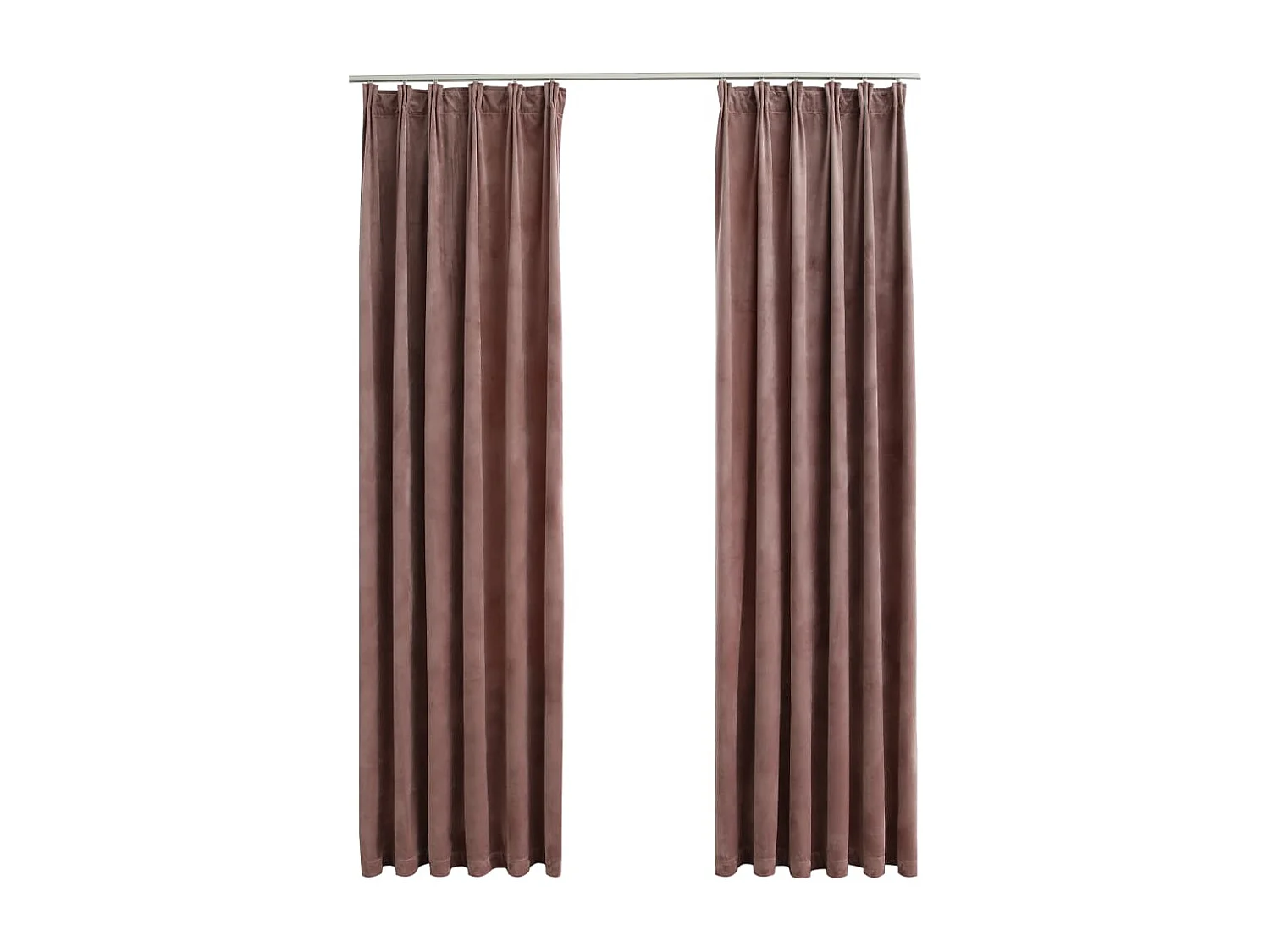 Cortinas opacas ganchos 2 pzas terciopelo rosa viejo 140x175 cm ES766445