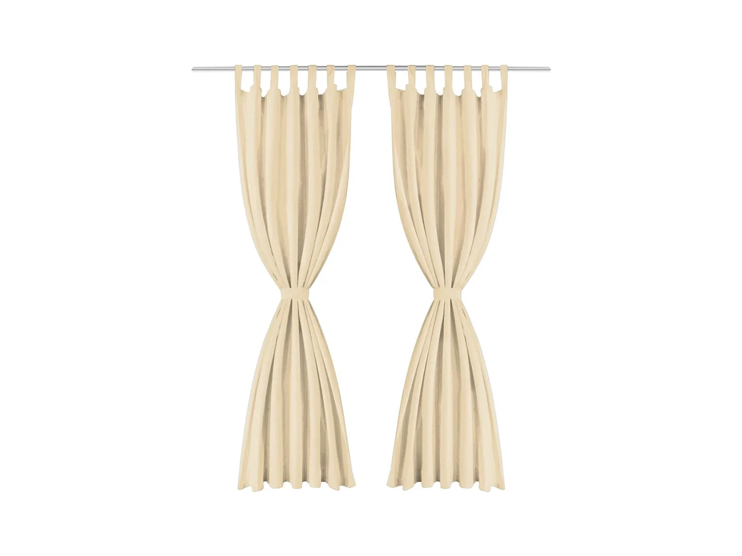 Cortinas de micro-raso con bucles 2 unidades 140x225 cm beis ES116038