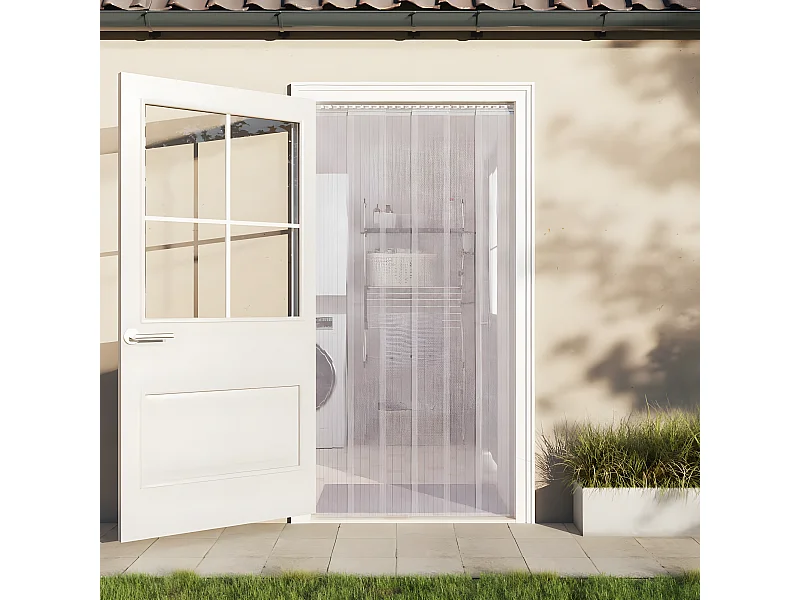 Rideau de porte transparent 300 mmx2,6 mm 10 m PVC QBH37238