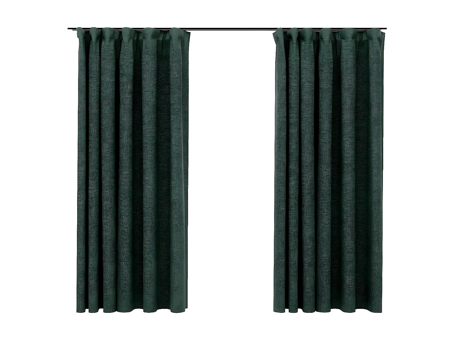 Cortinas opacas aspeto linho c/ ganchos 2 pcs 140x175 cm verde PT938816