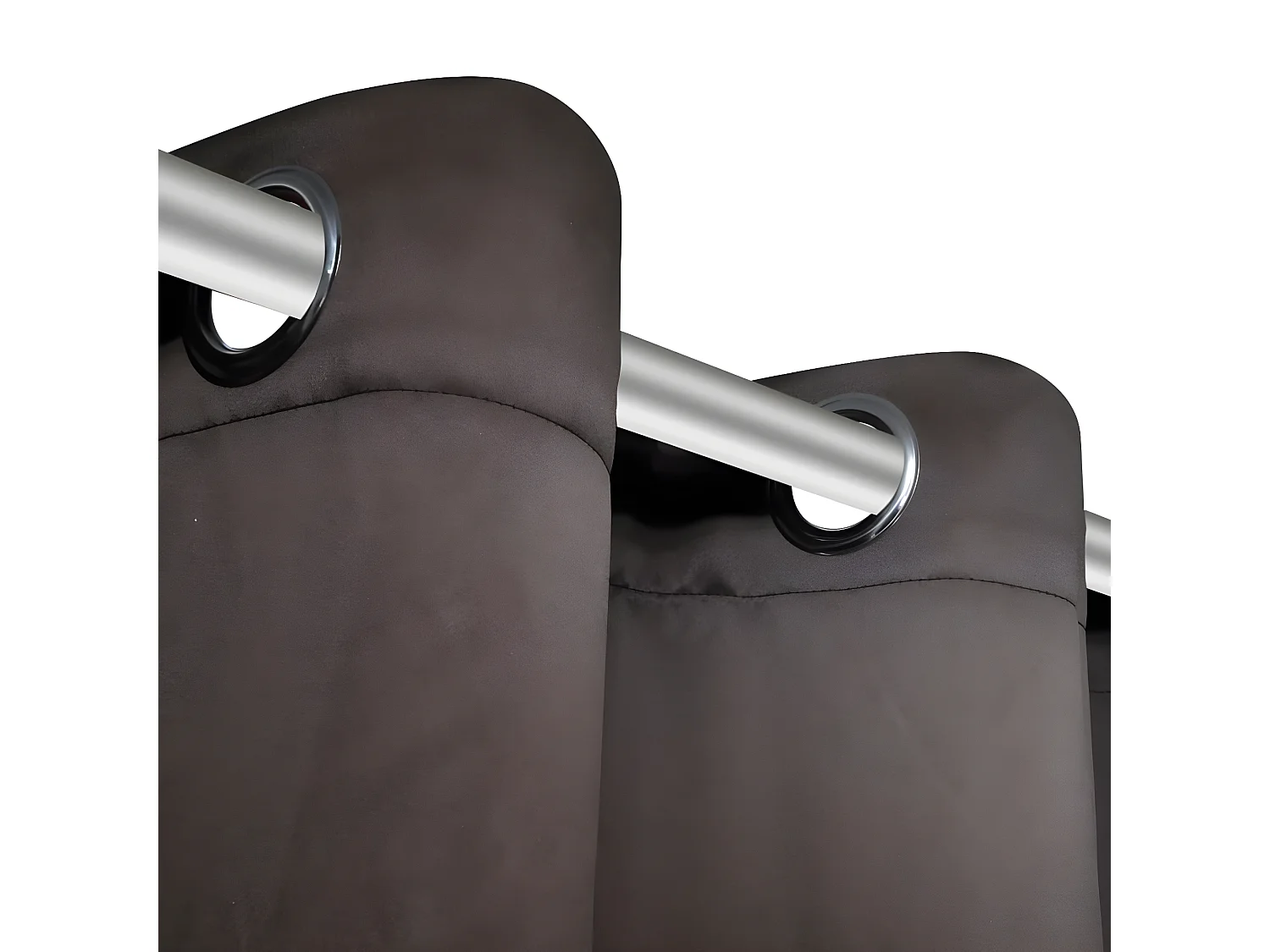 Cortinas opacas com anéis metálicos, castanho, 2 pcs,135 x 245 cm PT322295