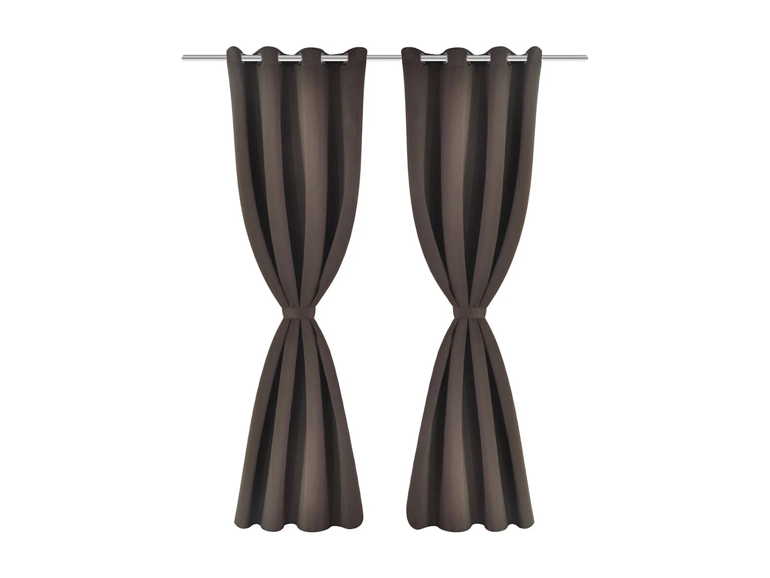 Cortinas opacas com anéis metálicos, castanho, 2 pcs,135 x 245 cm PT322295