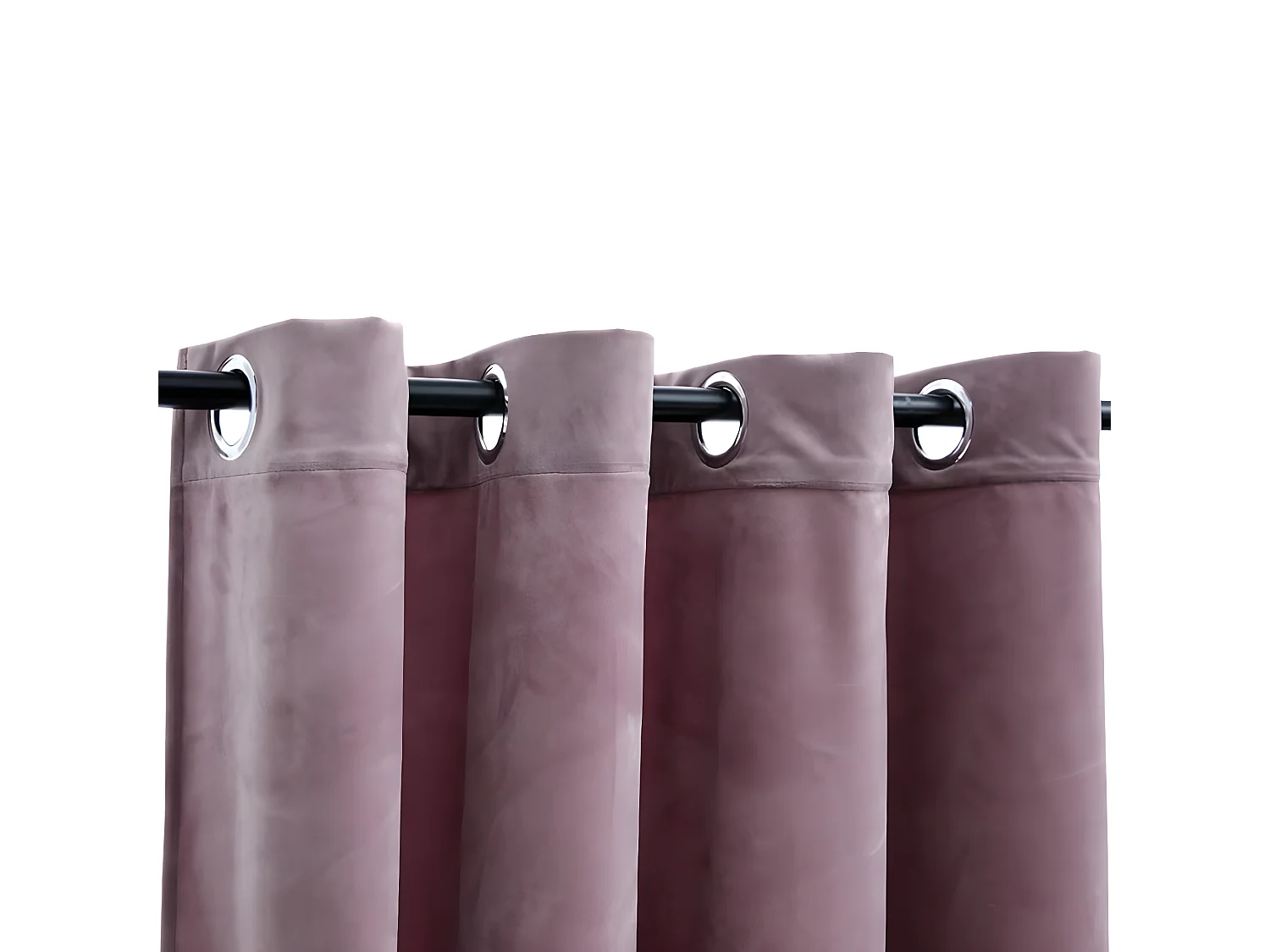 Rideau occultant avec anneaux en métal Velours Rose 290x245 cm QBH97276